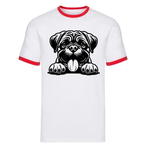 Cute pug face ringer - cute, t-shirt
