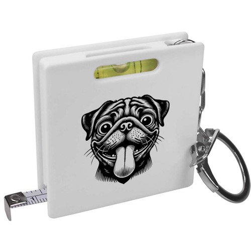 Funny pug face keyring tape - face',