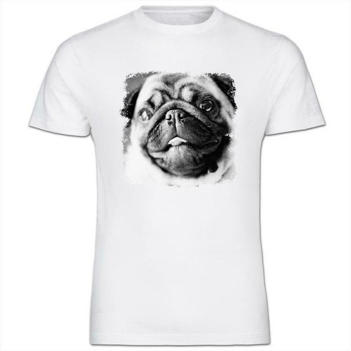Black white pug face mens - black, &