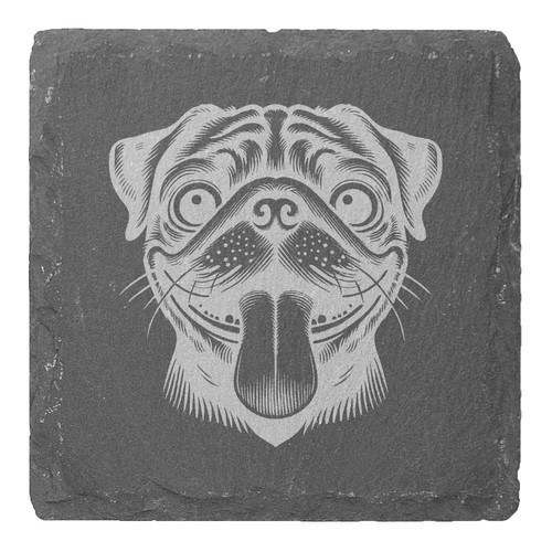 Funny pug face slate - pug, face'