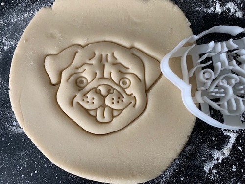 Pug dog face large cookie - dog,