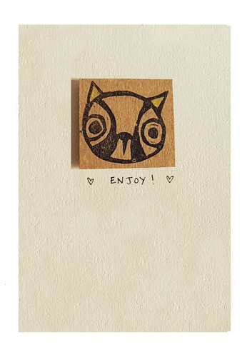 Handmade card cat face - handmade, card,
