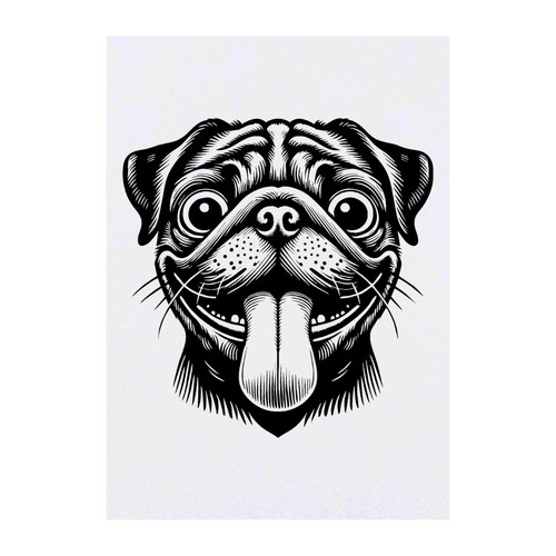 Funny pug face temporary - pug, face'