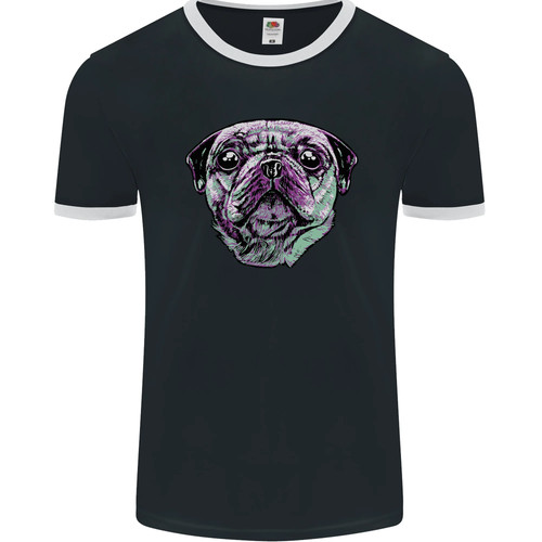 Pug face dog - mens, ringer