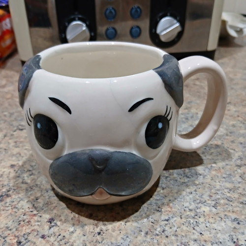 Pug dog face figural - dog,
