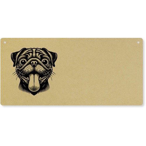 Funny pug face door - pug, face'