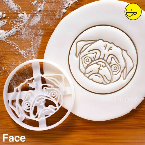 Pug face cookie cutter pugs - cookie,