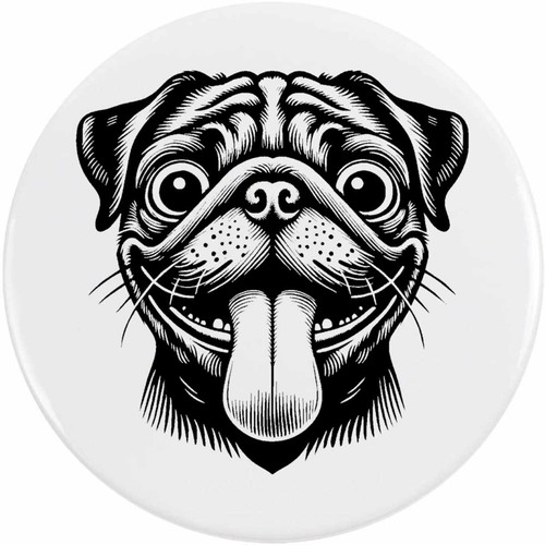 Funny pug face button - button, /
