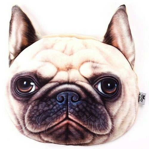 Pug face filled cushion with - pug,