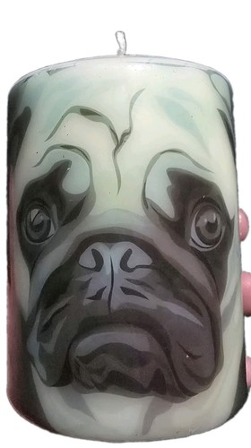 Pug face wax - candle, dog
