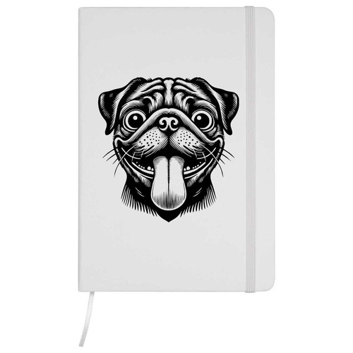 Funny pug face - pug, ruled