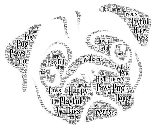 Personalised pug face - a4,