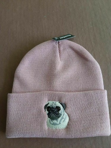 Knitted hat with - pug, face