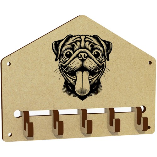 Funny pug face - key, holder