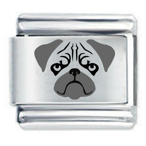 Pug face dog daisy charms - daisy,