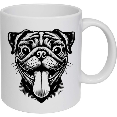 Funny pug face ceramic mug - pug,