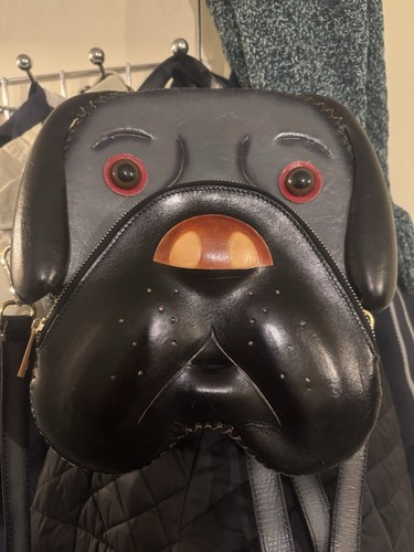 Genuine leather pug dog face - genuine,