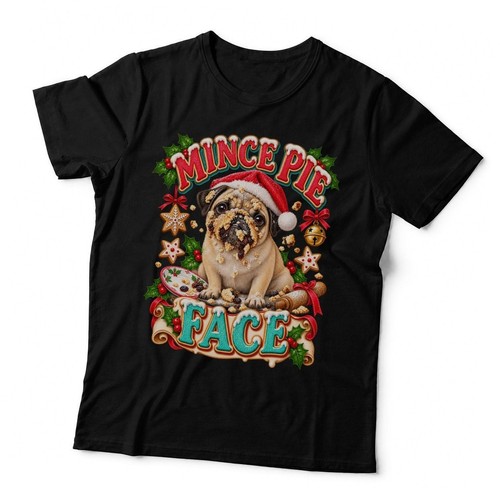 Pug christmas mince - pie, face