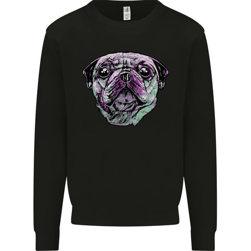 Pug face dog kids sweatshirt - pug,